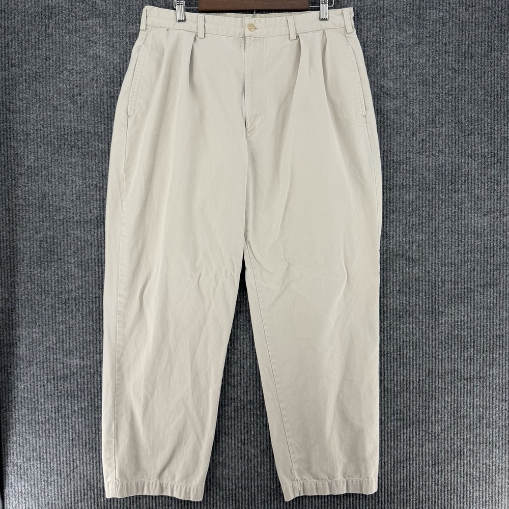 Vintage Polo Ralph Lauren Andrew pant mens 36x30 double pleated chinos cotton